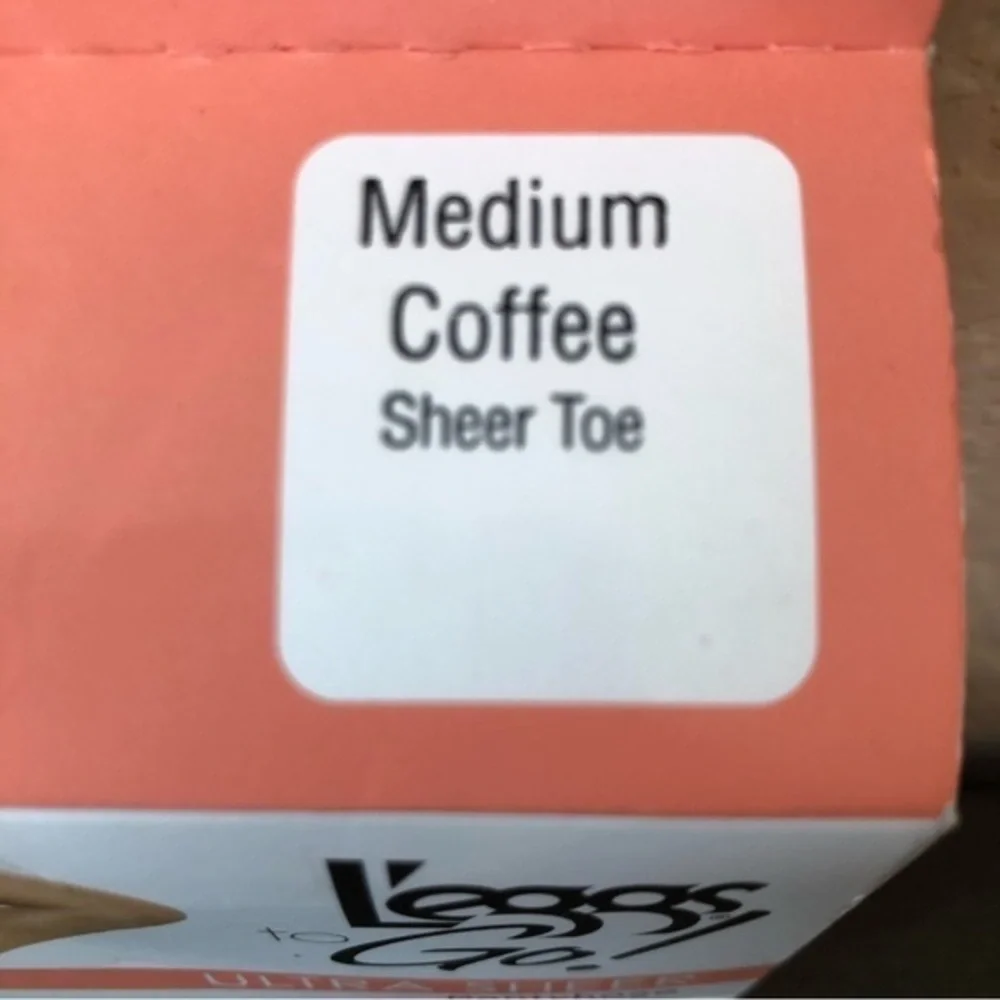 Leggs To Go Pantyhose Tall Off Black Medium Coffee Ultra Sheer 2 Pairs New